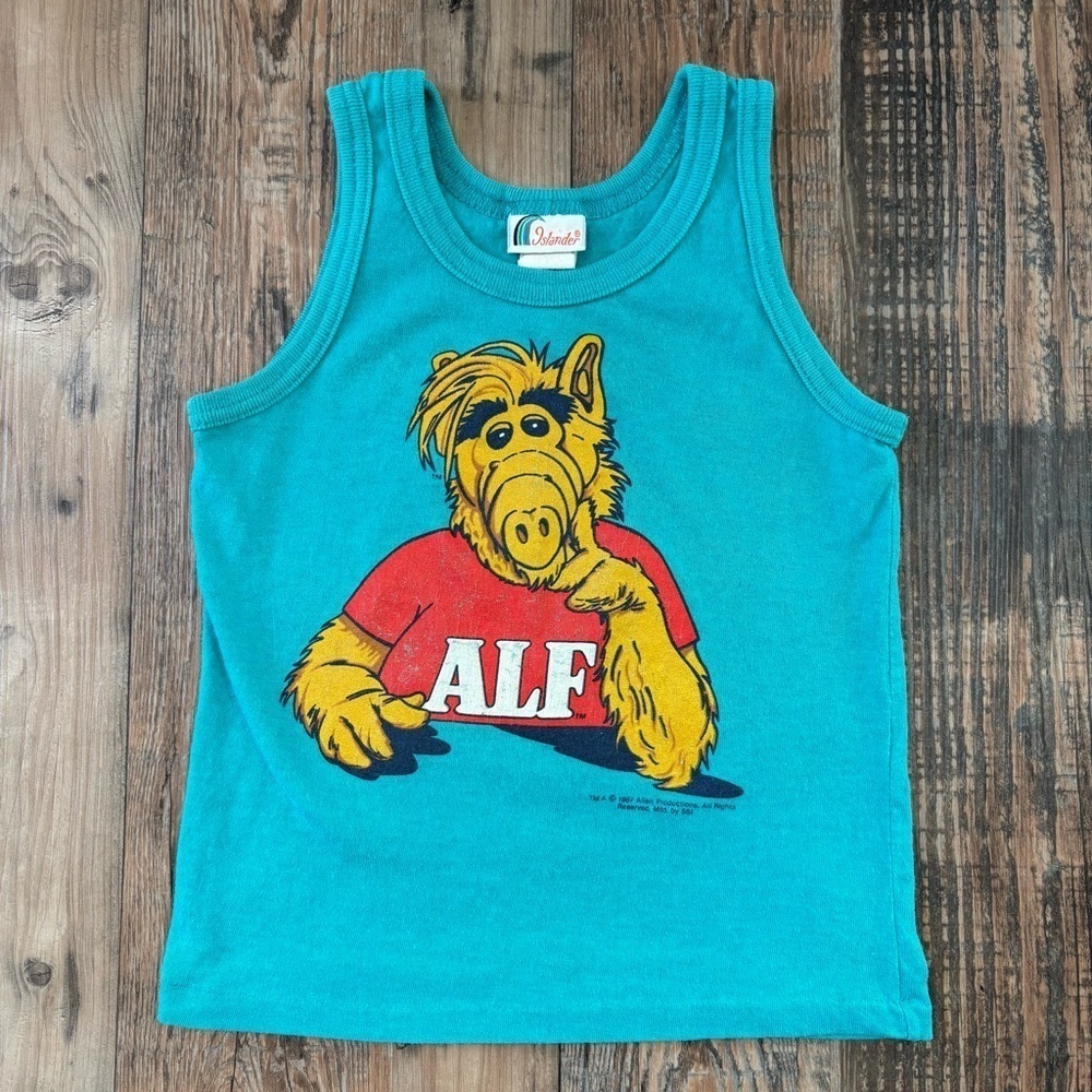 Vintage ALF Tank Top Youth 7 1987 Alien Productions 1980s TV Show Planet Melmac